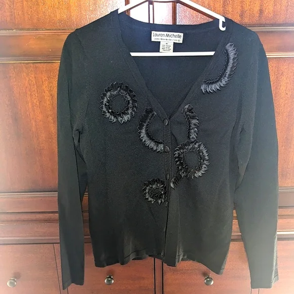Lauren Michelle Sweaters Black Cardigan Lauren Michelle Floral
